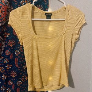 yellow & white stripped short sleeve shirt